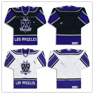 Personalizado Vintage 1999-02 LA KINGS 20 Luc Robitaille CCM JERSEY 4 Rob Blake Home Away Preto Branco Hóquei Jerseys Qualquer Nome Número S 2184