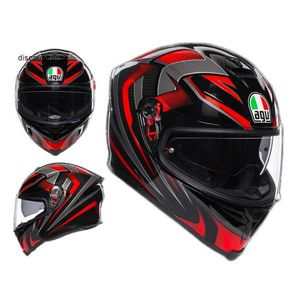 Tam Yüz Açık Agv K Motosiklet Kask Otomobil Fanı Chen Agv K5s Çift Lens Anti Sis Full Kask Spor Araba Kask Motosiklet Ekipmanları Four Seasons Nefes Bulabilir E0UI