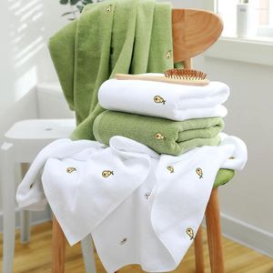 Towel Simple Embroidered Avocado Bath Pure Cotton Adult Extra Soft Absorbent Solid Color Towels