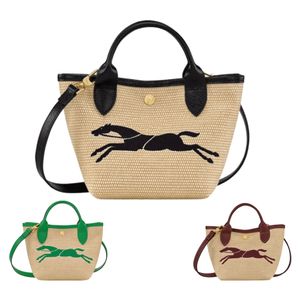 Mini LongChammp Tote Designer Bag LE Replay Straw Best Schan Sbag Saco de praia Bolsa feminina Mens Crossbody Weave Shop Shop Pochette Clutch