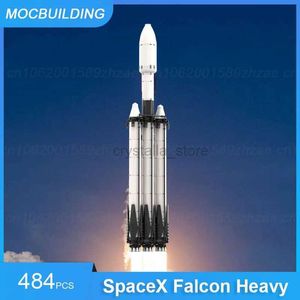 Bloklar moc yapı blokları uzayx falcon heavy serisi uzay diy monte tuğlalar eğitim yaratıcı koleksiyon xmas oyuncaklar hediyeler 484pcs 240120