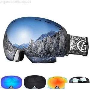 Ski Goggles Snapon podwójna warstwa soczewki PC PC Antifog Uv400 Snowboard Mężczyźni Kobiety okulary okulary dostawa DH97H 5pqa