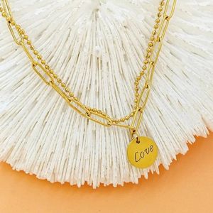 Bağlantı bilezikler Koreli Y2K Romantik Paslanmaz Çelik Altın Kaplama Boncuk Zincir Mektup Kolye Bilezik Kadın Mücevher Seti Bayanlar Hediye