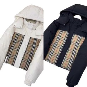 Women's Luxury Winter Reversible Down Outdoor Leather Jacket Loose Coat Classic Plaid Clothing