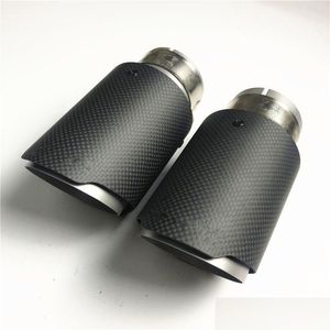 Exhaust Pipe One Piece Akrapovic Matte Carbon Fiber With Stainless Steel Pipes For Ak Car Rear Tips Tail Tip Drop Delivery Automobiles Otmk0