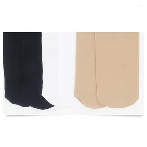 Kvinnstrumpor 1Pair Solid Color Black White Long Strumpor Japan JK School Female Girls Lår High Lolita Knee