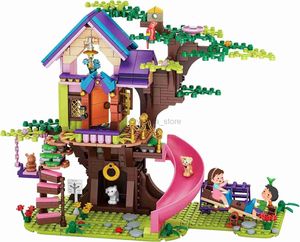 Bloklar Ağaç Evi Kök Binası Oyuncak Yaratıcı İnşaat Seti 642pcs Orman Evi Binası Tuğla Treehouse Box 240120