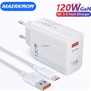 Cep Telefon Şarj Cihazları Gan 120W USB Şarj Cihazı Hızlı Şarj Tip C Kablo Cep Telefonu Şarj Cihazlar Huawei Samsung 12 Hızlı Şarj 5.0 USB C Kablosu