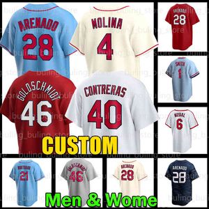 28 Nolan Arenado Baseball Jersey 40 Willson Contreras Paul Goldschmidt Cardinal Yadier Molina Lars Nootbaar Ozzie Smith St. Louis''Nolan Gorman Matt Carpenter Walker