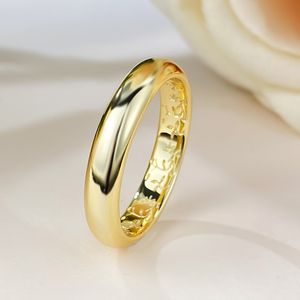 Choucong Alyans Gerçek 100% 925 STERLING Gümüş 18K Altın Dolgu Basit İnce Mücevher Partisi Sonsuzluk Pürüzsüz Kadın Nişan Band Ring Hediyesi