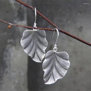 dangle earrings luxury flower Geometry for women Silver Color Metal Texturedドロップジュエリーギフト