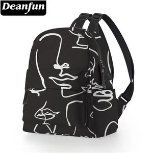 Borse Deanfun Mini zaino trendy da donna Borsa a tracolla elegante Linea astratta Face stampato Borse zaino scuola colorate MNSB35