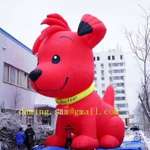 Cão inflável gigante personalizado para decoração de eventos, preço de fábrica por atacado, com impressão gratuita para publicidade em parques