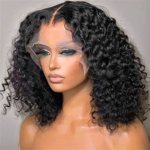 Baby hair Deep Wave Curly Bob 13x6 HD Lace Front Wig Human Hair 13x4 Lace Front for Black Women 5X5 Glueless Lace Closure Wigs