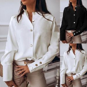 Women's Blouses High Quality Women Button Up Ol Tops Ladies Dressy Casual Crew Neck Shirts Blusas Elegant Holiday Work Wear Office