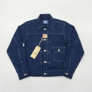 Мужские куртки BOB Wabash DONG Indigo Stripes 506XX 1st Denim Jacket Selvedge Jean Workwear Высококачественная винтажная дизайнерская мужская куртка 108