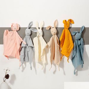 Śliniaki Burp Cloths Soft Organiczny bawełniany muślin muślinowy królik zwierzę noworodka palifuj ręczniki Soothers ręczniki.
