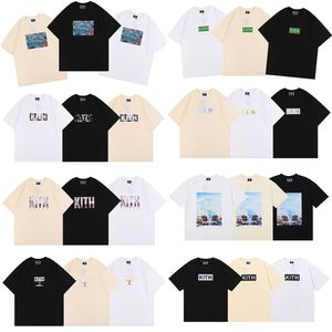 Kith Tshirt Mens Designer Tee Workout for Men T-shirt oversize T-shirt 100% cotone Manica corta vintage Taglia USA