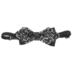 Bow Ties Rhinestone Tie Bowtie Erkekler Ziyafet Sequin Önceden Bağlı Erkek Damat Erkekleri İçin Taklit Etti