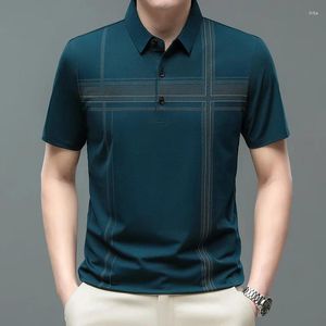 Herrpolos Basic Polo Shirt Summer kortärmad t-shirt trendig lapel is silkes gränsöverskridande