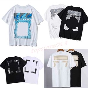 Off Men's T-shirts offs White Tees Arrow Summer Finger Loose Casual SHORT STEVE T-shirt för män och kvinnor Tryckt brev X på bakre tryckt stora T R4