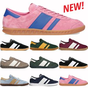 Designer Shoes Hamburg suede Sneakers Rose Pink black white Light Blue Maroon Chalky Brown fashion mens low casual sneakers womens trainers Eur 36-45