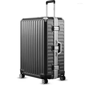 Storage Bags LUGGEX 28 Inch Luggage With Aluminum Frame Polycarbonate Zipperless Checked Large Hard Shell Suitcase 4 Metal