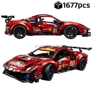 Blocchi Tecnici Ferrareed 488 City Racing Car Building Blocks MOC 42125 Mattoni Super Sports Cars Modello Ragazzi Assemblaggio Giocattoli Regali per bambini 240120