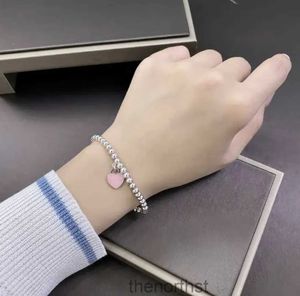 Jewelry Fashion t Charm Bracelets Women Man Stainless Beaded Bracelet Forever Enamel Pink Blue Charms Pulsera Lovers Gifts TiffanyitysCREB CREB52EA 52EA