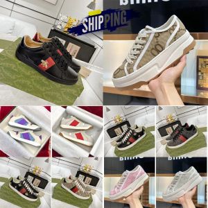 2024 Scarpe firmate 1977 Bee Ace Sneakers Scarpe basse da donna Scarpe da ginnastica sportive Tiger Ricamato Nero Bianco Strisce verdi che camminano Scarpe da ginnastica da donna Screener con scatola