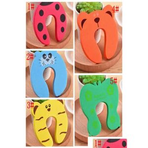 Serrature per bambini Chiusure Animali dei cartoni animati Protezione per angoli per dita per bambini Protezione di sicurezza per bambini Fermaporta per bambini Fermate carine6891591 Consegna di goccia Dh4Bo