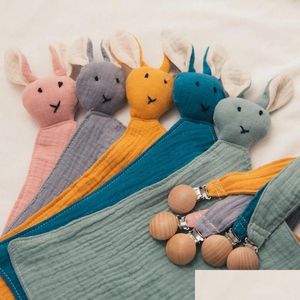 Bibs Burp Panos 1Set Bebê Triângulo Cachecol Algodão Dos Desenhos Animados Bunny Bib Cor Sólida Pano Infantil Alimentando Saliva Toalha Presentes de Aniversário Drop D Dhve6