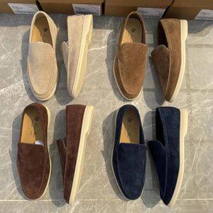 Erkek Kadınlar Yaz Günlük Ayakkabı Sandal Vintage Deri Tenis Ayakkabı Siyah Mokasinler Düşük Çalışma Elbise Ayakkabı Loro Loafer Lüks Tasarımcı Açık Yürüyüş Piyana Düz Sneaker Kutusu