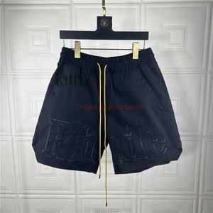 デザイナーショートファッションカジュアル服ビーチショーツRhude High Street Trendy Embroidery Letter Pant Rope Popular Shorts Mens Work 54 Summer Joggers S 6Lol