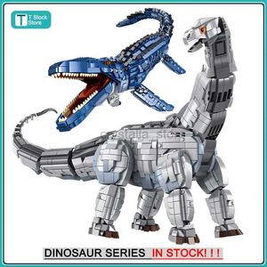 Blöcke Dinosaurier Spielzeug Jurassic Park Indominus Rex Dinosaurier Welt Bausteine Mosasaurus Tyrannosaurus Ziegel DIY Spielzeug Kinder Geschenke 240120