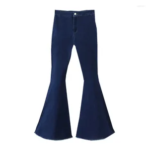 Kvinnors jeans 2024 Summer Design Big Flare Women Casual Slim Wide Lad Lady Pants Byxor Toppkvalitet