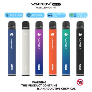 TPD認定Vapen Pod 650 Puff Prefill 2ml使い捨てPOD交換デバイスキット互換性のあるElfa充電式メッシュコイルチャイルドロック500MAH Vapes