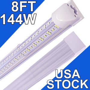 25Pack LED T8 Shop Light, 8FT 144W 6500K Luz do dia Branco Linkável LED Luzes de tubo integrado Luzes de barra LED para garagem, bancadas de trabalho usastock