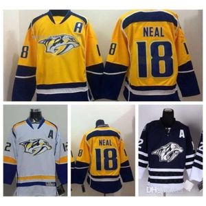 2016 NOVO, Nashville Predators Hóquei Barato # 18 James Jersey Home Yellow Road White Men S Ed Neal Jerseys 2560 8805