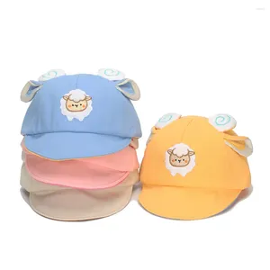 Ball Caps Cute Baby Hat With Ears Cartoon Sheep Toddler Girls Boys Baseball Cap Summer Casual Adjustable Kids Short Brimmed Sun