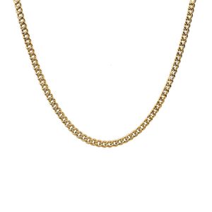 Real 3.2Mm Cuban Fashion Hip Hop Jewelry Dubai Gold Chain Necklace New Design
