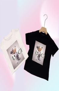 Bebek karikatür fare tasarımcı kıyafetleri tişörtler moda kızlar erkekler kısa kollu üstler büyük çocuklar çok yönlü ins mektup yaz basit stil tees boyutu 100cm-160cm1501128