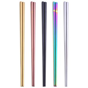 Gold Stainless Steel Chopstick Wed Chopstick Square LL