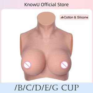 Copo B/C/D/E/G com mama de silicone realista de maquiagem atualizada é adequado para travestis de câncer que desempenham o papel de mastectomia