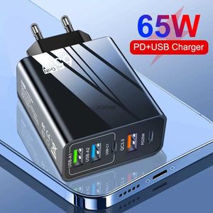 Cell Phone Chargers 65W USB Charger Quick Charge 3.0 5 ports Type C PD Fast Charging Mobile Phone Adapter For Samsung 14 Wall Charger