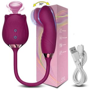 Sex Toy Massager Rose Clitoris suger vibrator för kvinnor Dildo Finger Wiggle Toys Nipple Vacuum Blowjob G-Spot Stimulator Female Masturbator