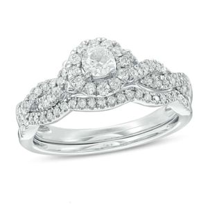 Eleganter Damen-Ring aus echtem 10-karätigem 14-karätigem Gold, gelbe Rose, Moissanit, natürlicher Diamantrahmen, gedrehter Schaft, Braut, Hochzeit, Verlobungsring