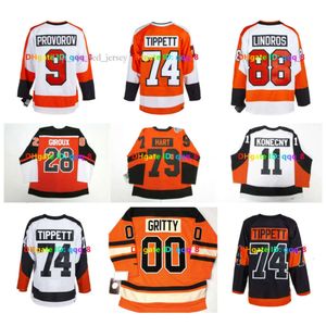 Carter Hart Owen Tippett 00 Gritty Flyers Maglia da hockey Reverse Retro Ivan Provorov Travis Konecny Eric Lindros Sean Couturier Cam York Nico 6264