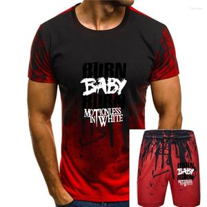 Men's Tracksuits Printed Round Men Tshirt Price Motionless In White Burn Baby T-shirt Red