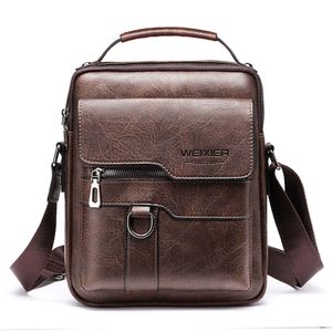 Dikey elle tutulan iş için crossbody Casual erkekler deri çanta, omuz çantası